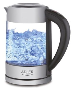 Czajnik bezprzewodowy SZKLANY 1,7L 2200W REGULACJA TEMPERATURY Adler AD1247NEW