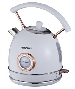Czajnik elektryczny bezprzewodowy retro Inox obrotowa podstawa 3000W Blaupunkt EKS802WH