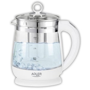 Czajnik szklany 1,5 L zaparzacz regulacja temperatury Adler AD1299