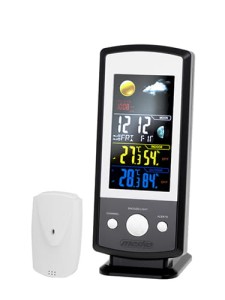Bezprzewodowa stacja pogody temperatura wilgotność ciśnienie zegar alarm zasilacz Mesko MS1177