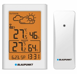Stacja pogody bezprzewodowa temperatura wilgotność alarm Blaupunkt WS15WH