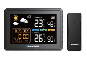 Stacja pogody bezprzewodowa temperatura wilgotność ciśnienie alarm Blaupunkt WS30BK
