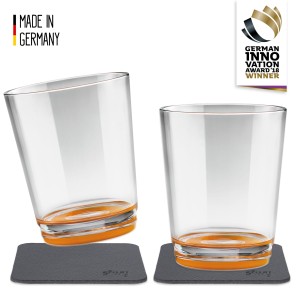 Szklanki magnetyczne 250ml + podkładki 2 komplety Hup Orange Silwy S025-0508-2