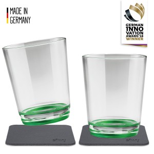 Szklanki magnetyczne 250ml + podkładki 2 komplety Sour Green Silwy S025-0504-2