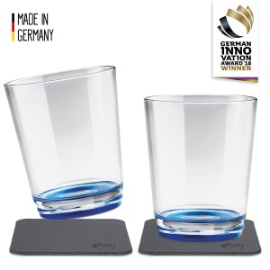Szklanki magnetyczne 250ml + podkładki 2 komplety Lui Blue Silwy S025-0503-2