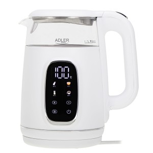 Czajnik elektryczny szklany LED regulacja temperatury 1,7L 2200W Adler AD1305 White Silver