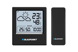 Stacja pogody bezprzewodowa temperatura wilgotność alarm Blaupunkt WS10BK