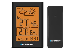 Stacja pogody bezprzewodowa temperatura wilgotność alarm Blaupunkt WS15BK