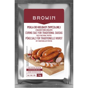 Peklosól na 2 kg Pekla do kiełbasy zwyczajnej z białkiem funkcjonalnym 64g Browin 310039