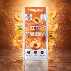 Vsypto IceTea brzoskwinia na 1,5L bez cukru 9g woda gaz lub bez 2kcal/100ml Browin 402017