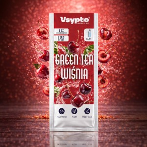 Vsypto Green Tea wisnia na 1,5L bez cukru 9g woda gaz lub bez 2kcal/100ml Browin 402026