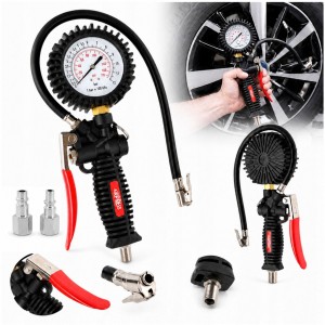 PROFESJONALNY PISTOLET do POMPOWANIA KÓŁ DUŻY MANOMETR AIRPRESS 42078