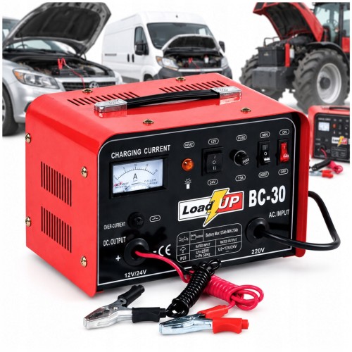 PROSTOWNIK ŁADOWARKA do AKUMULATORÓW 30A 12/24V 30-200 Ah AIRPRESS BC30