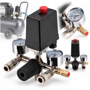 Reduktor ciśnienia wyłącznik kompresora 2 manometry Airpress 36840-R