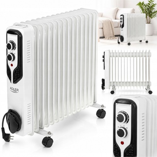 Grzejnik elektryczny olejowy olejak 15 żeberek termostat 1000 W/1500 W/2500 W Adler AD7819