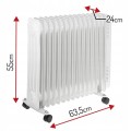 Grzejnik elektryczny olejowy olejak 15 żeberek termostat 1000 W/1500 W/2500 W Adler AD7819