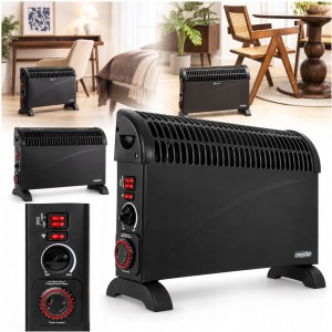 Grzejnik elektryczny konwektorowy turbo nawiew 2000 W termostat timer Mesko MS7741 Black