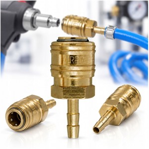 Szybkozłącze pneumatyczne Euro na wąż 6 mm mosiężne Airpress 4301507
