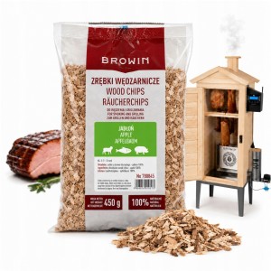 Zrębki wędzarnicze do wędzenia i grillowania jabłoń naturalna 450 g Browin 780845