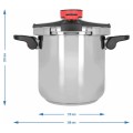 Szybkowar stalowy 8 l regulacja 60/100 kPa średnica 22 cm indukcja Browin 340208
