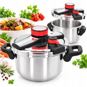 Szybkowar stalowy 6 l regulacja 60/100 kPa średnica 22 cm indukcja Browin 340206