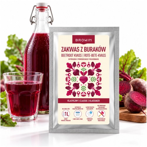Zakwas buraczany z burka w proszku na barszcz czerwony, domowy napój Browin 410046