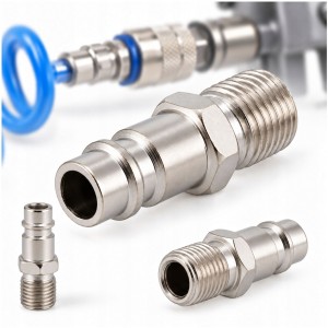 Złącze stalowe hartowane, gwint zewnętrzny 1/4", typ Euro Airpress 43E772